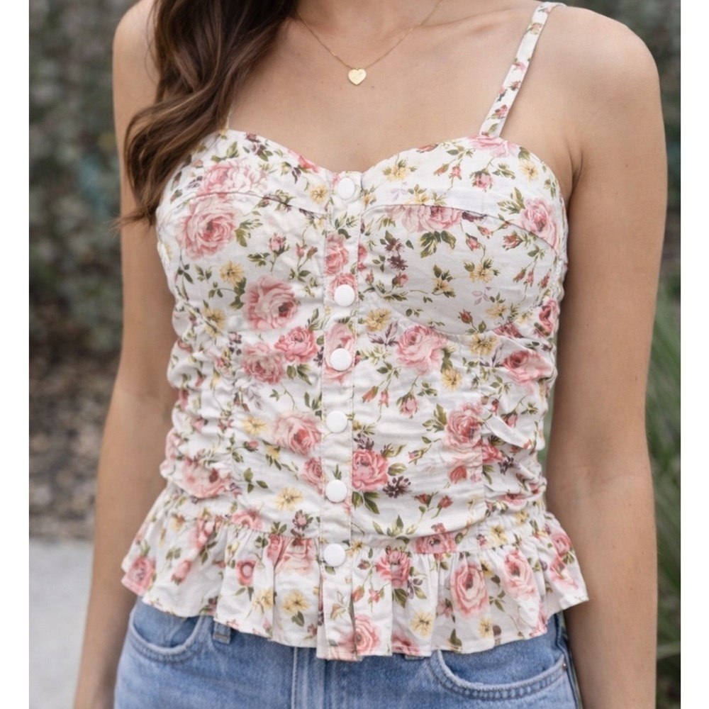 POETRY Floral Print Women's Tank Top Size Small